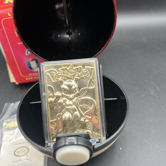 1999 pokemon mewtwo 23k gold plated trading card 1999 Pokemon 23k Gold plated
